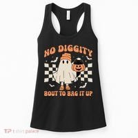 Halloween Ghost No Diggity Bout To Bag It Up Women's Tank Top thumb 0