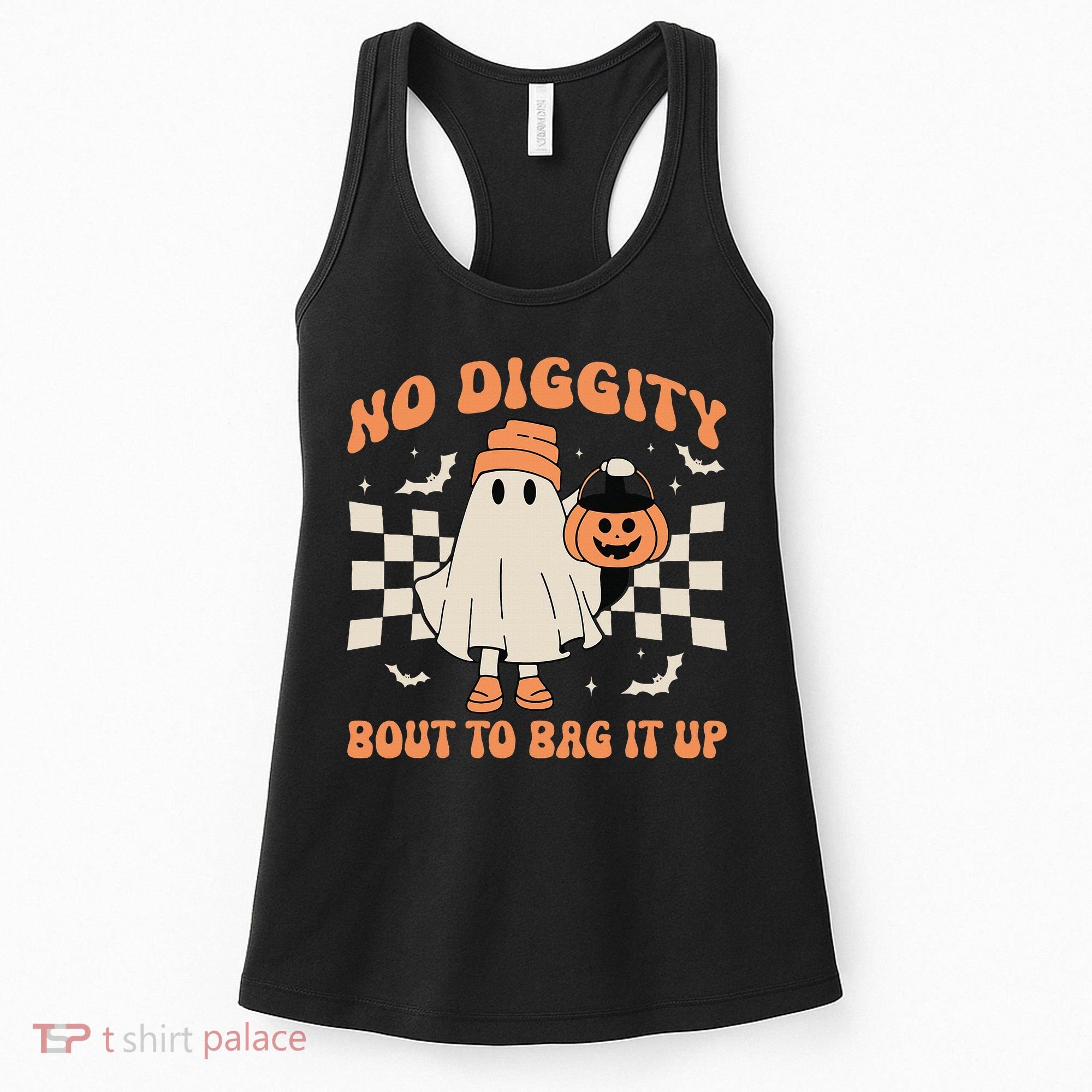 Halloween Ghost No Diggity Bout To Bag It Up Women's Tank Top