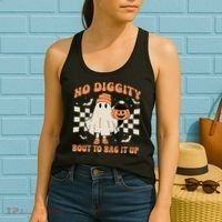 Halloween Ghost No Diggity Bout To Bag It Up Women's Tank Top thumb 2
