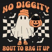 Halloween Ghost No Diggity Bout To Bag It Up Women's Tank Top thumb 5
