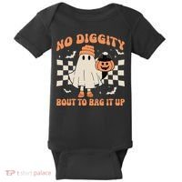 Halloween Ghost No Diggity Bout To Bag It Up Baby Bodysuit thumb 0