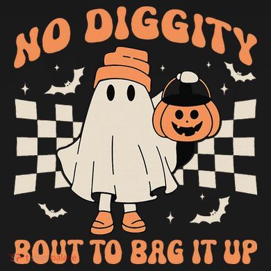 Halloween Ghost No Diggity Bout To Bag It Up Tank Top