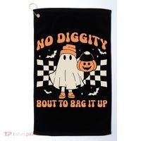 Halloween Ghost No Diggity Bout To Bag It Up Golf Towel thumb 0