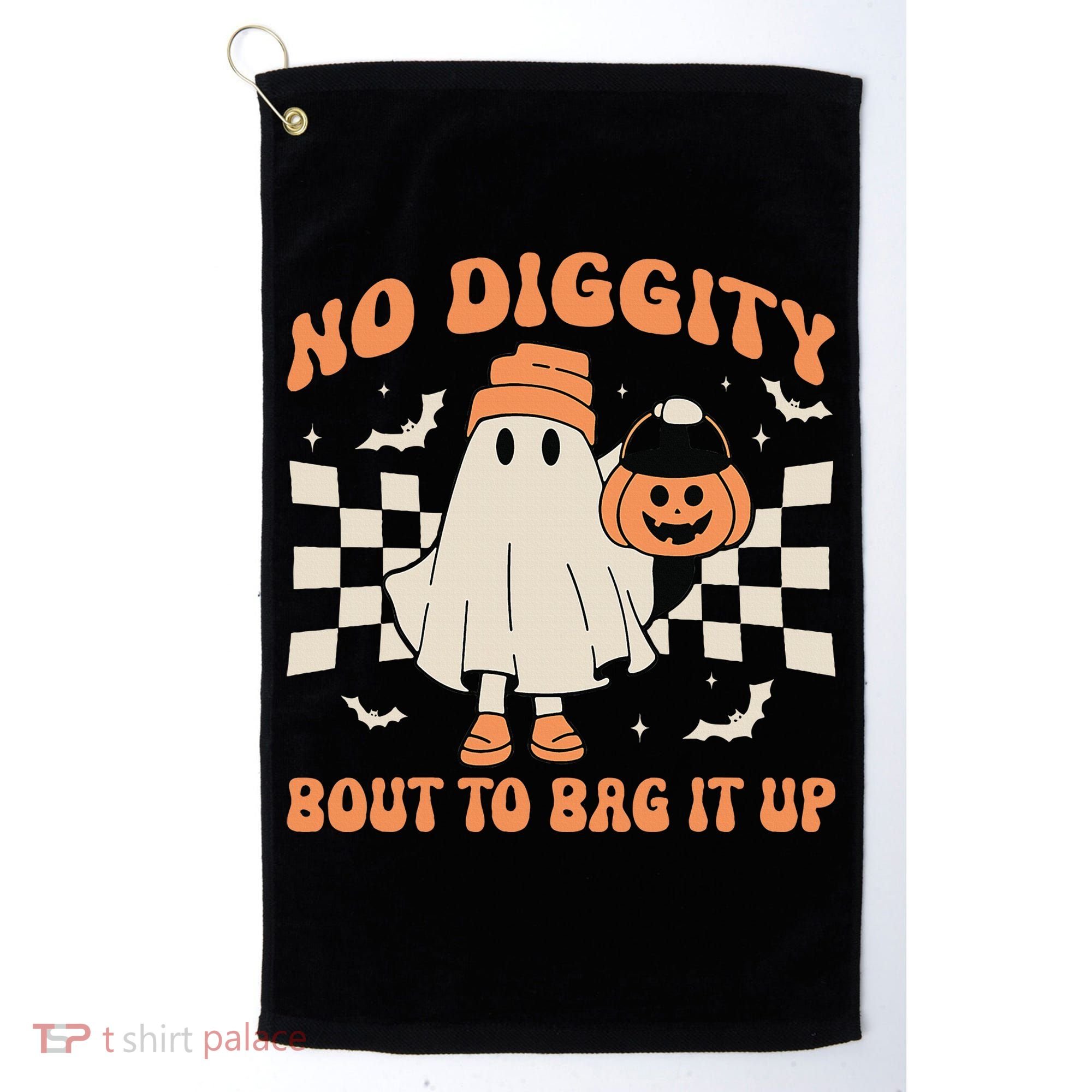 Halloween Ghost No Diggity Bout To Bag It Up Golf Towel