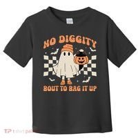 Halloween Ghost No Diggity Bout To Bag It Up Toddler T-Shirt thumb 0