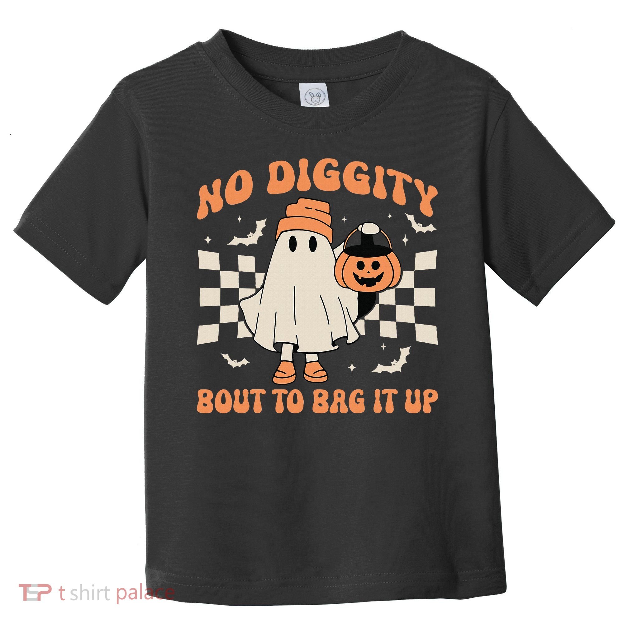 Halloween Ghost No Diggity Bout To Bag It Up Toddler T-Shirt
