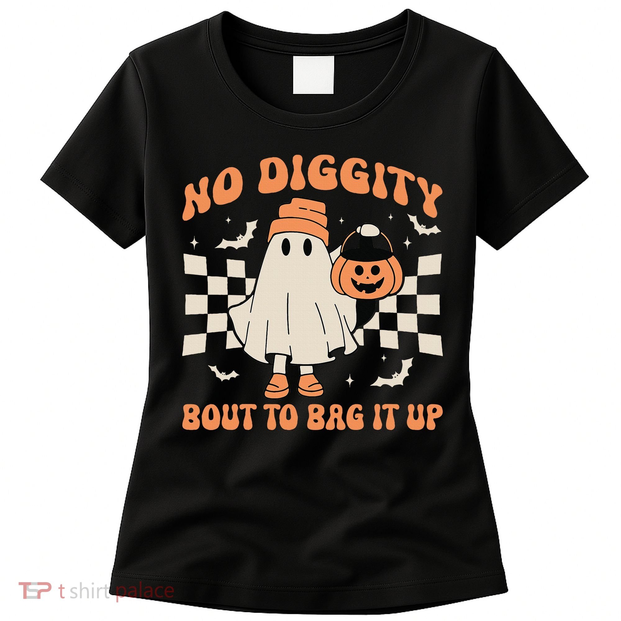Halloween Ghost No Diggity Bout To Bag It Up Women's T-Shirt