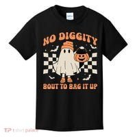 Halloween Ghost No Diggity Bout To Bag It Up Kids T-Shirt thumb 0