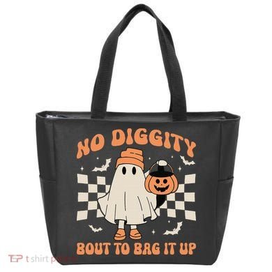 Halloween Ghost No Diggity Bout To Bag It Up Tote Bag