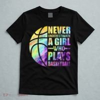 Hoops Girls Never Underestimate A Girl Who Plays Basketball T-Shirt thumb 5