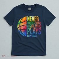 Hoops Girl Never Underestimate A Girl Who Plays Basketball T-Shirt thumb 5