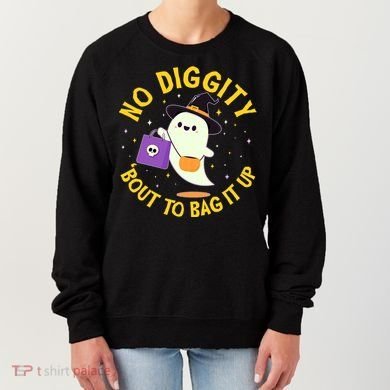 Halloween Ghost No Diggity Bout To Bag It Up Women's Sweatshirt