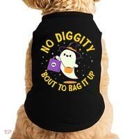 Halloween Ghost No Diggity Bout To Bag It Up Doggie Tank thumb 0