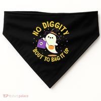 Halloween Ghost No Diggity Bout To Bag It Up USA-Made Doggie Bandana thumb 0