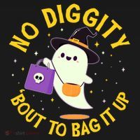 Halloween Ghost No Diggity Bout To Bag It Up Bucket Hat thumb 4