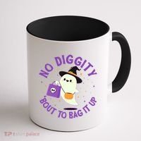 Halloween Ghost No Diggity Bout To Bag It Up Coffee Mug thumb 1