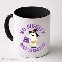 Halloween Ghost No Diggity Bout To Bag It Up Coffee Mug thumb 0