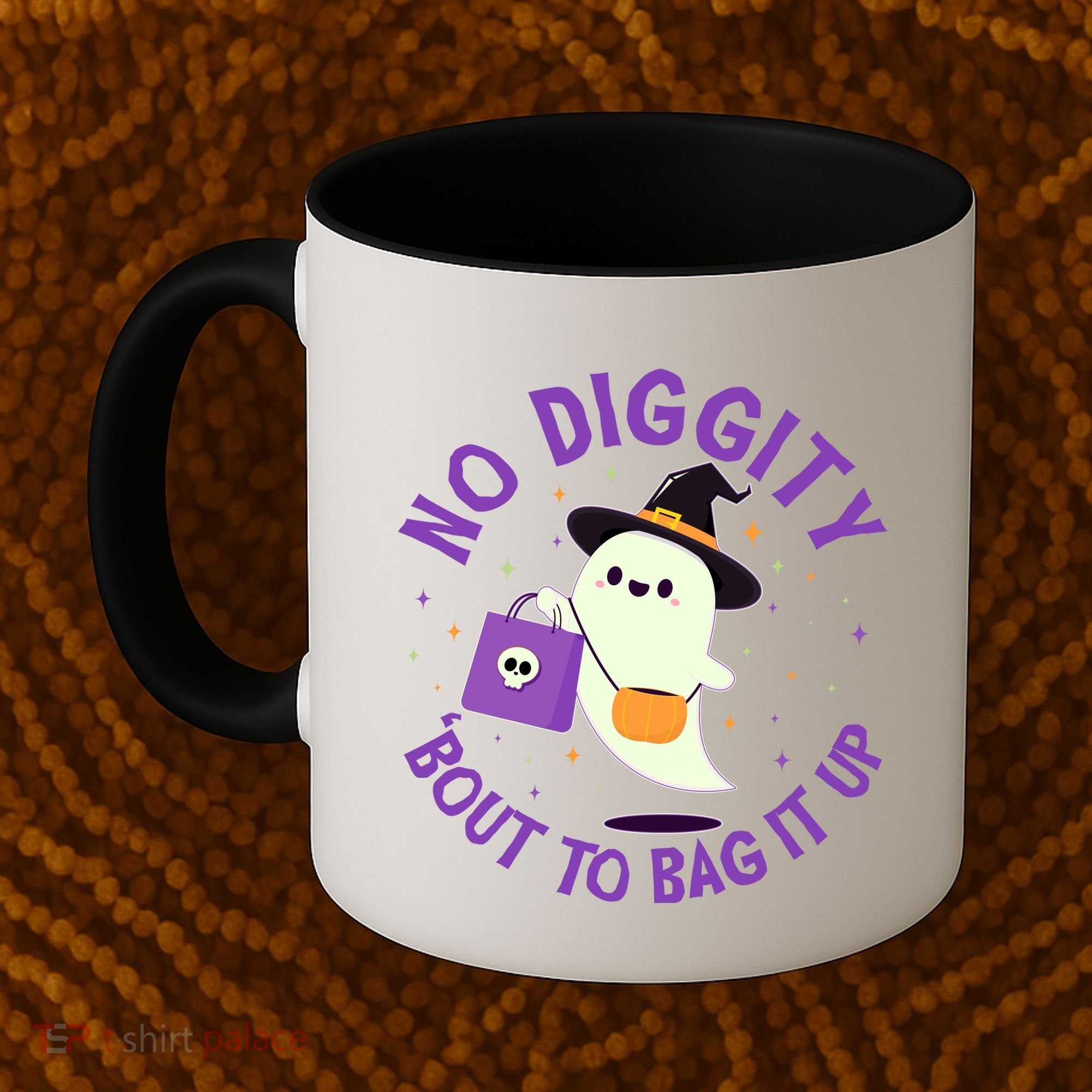 Halloween Ghost No Diggity Bout To Bag It Up Coffee Mug