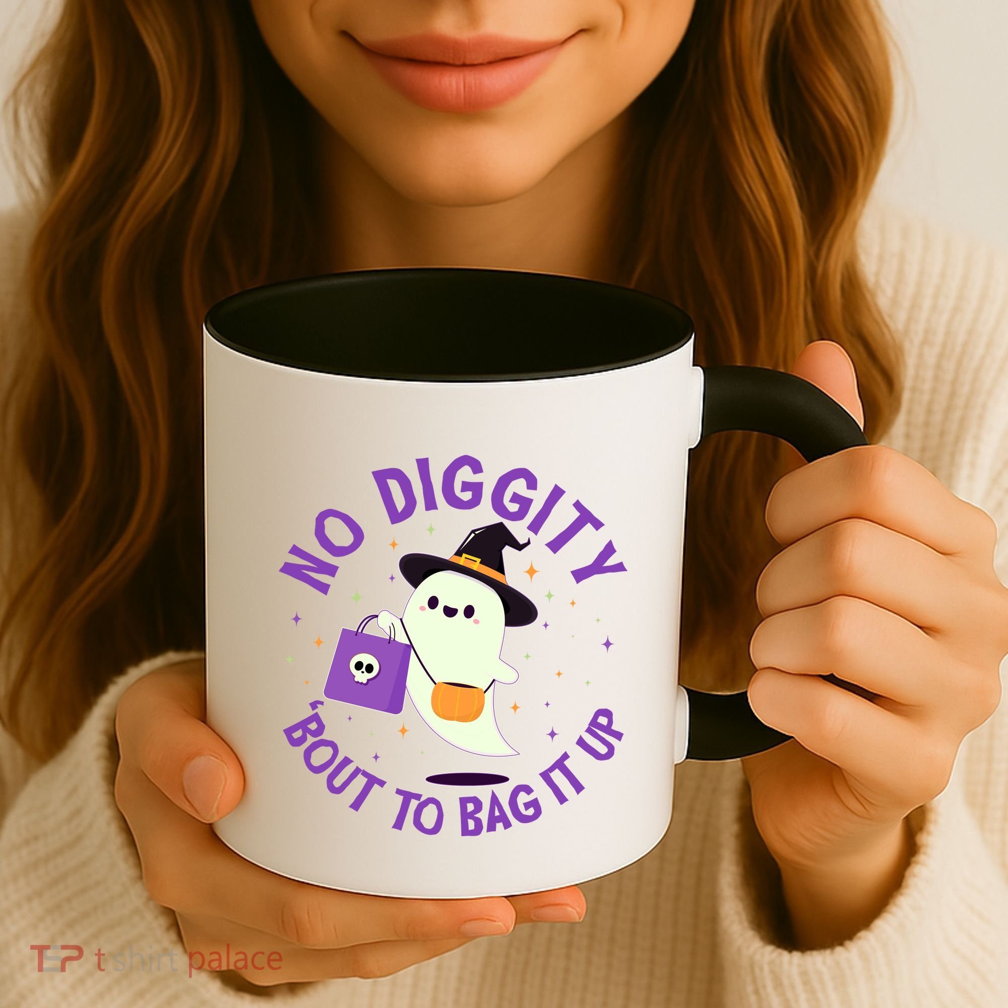 Halloween Ghost No Diggity Bout To Bag It Up Coffee Mug