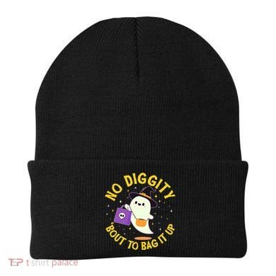 Halloween Ghost No Diggity Bout To Bag It Up Beanie