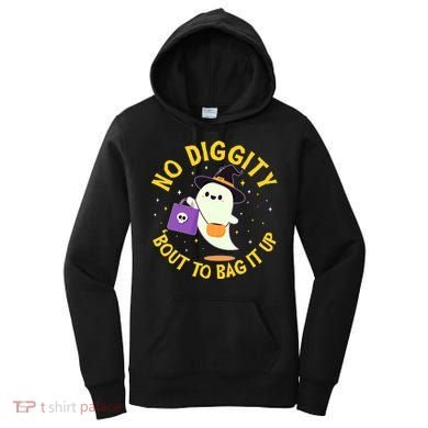 Halloween Ghost No Diggity Bout To Bag It Up Women's Hoodie