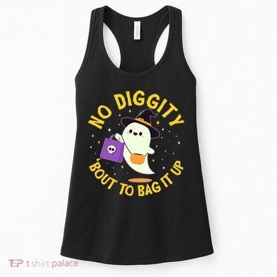 Halloween Ghost No Diggity Bout To Bag It Up Women's Tank Top