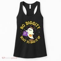 Halloween Ghost No Diggity Bout To Bag It Up Women's Tank Top thumb 0