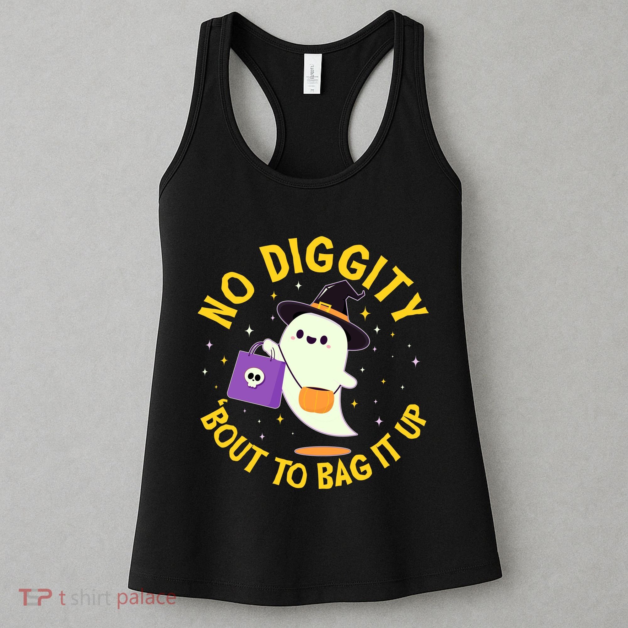 Halloween Ghost No Diggity Bout To Bag It Up Women's Tank Top