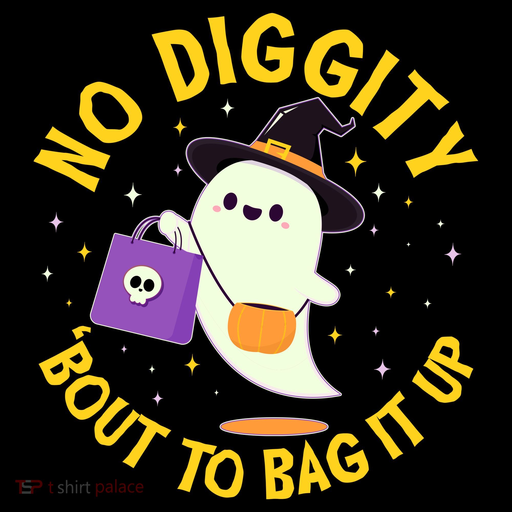 Halloween Ghost No Diggity Bout To Bag It Up Women's Tank Top