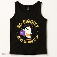 Halloween Ghost No Diggity Bout To Bag It Up Tank Top thumb 2
