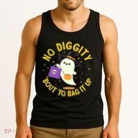 Halloween Ghost No Diggity Bout To Bag It Up Tank Top thumb 3