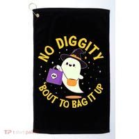 Halloween Ghost No Diggity Bout To Bag It Up Golf Towel thumb 0