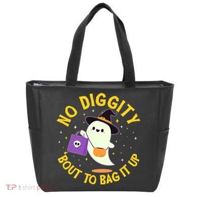 Halloween Ghost No Diggity Bout To Bag It Up Tote Bag