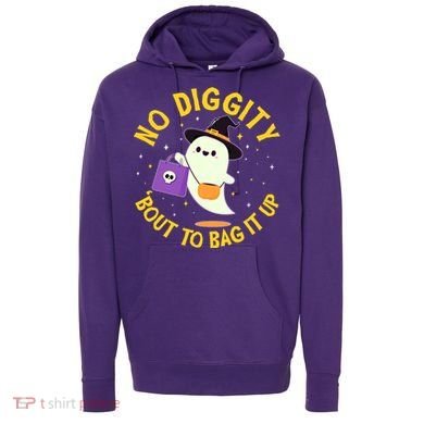 Halloween Ghost No Diggity Bout To Bag It Up Hoodie