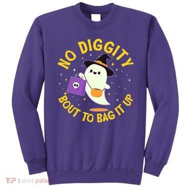 Halloween Ghost No Diggity Bout To Bag It Up Sweatshirt