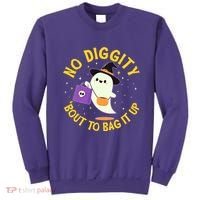 Halloween Ghost No Diggity Bout To Bag It Up Sweatshirt thumb 0