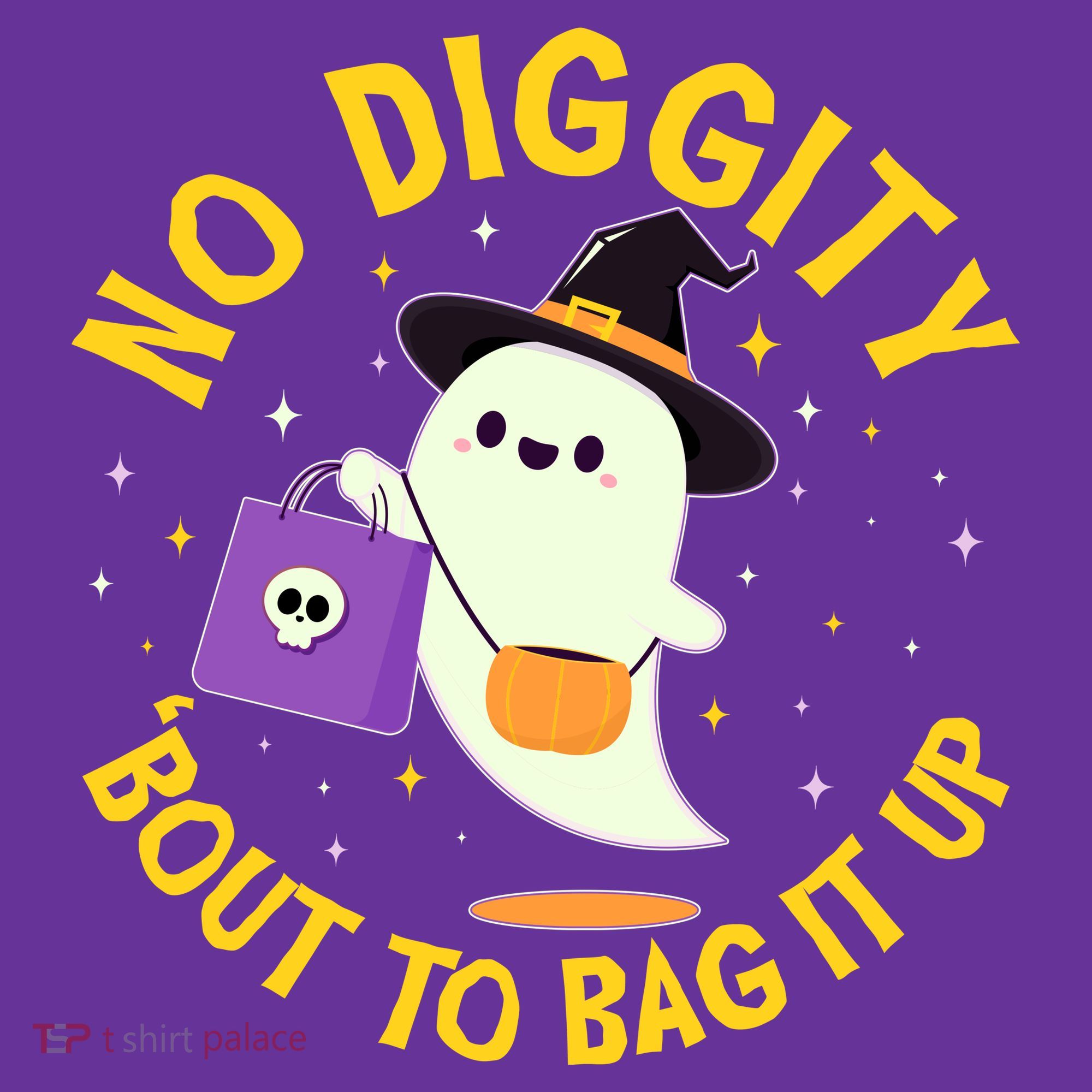 Halloween Ghost No Diggity Bout To Bag It Up Sweatshirt