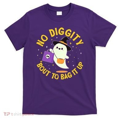 Halloween Ghost No Diggity Bout To Bag It Up T-Shirt