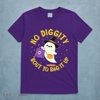 Halloween Ghost No Diggity Bout To Bag It Up T-Shirt thumb 5