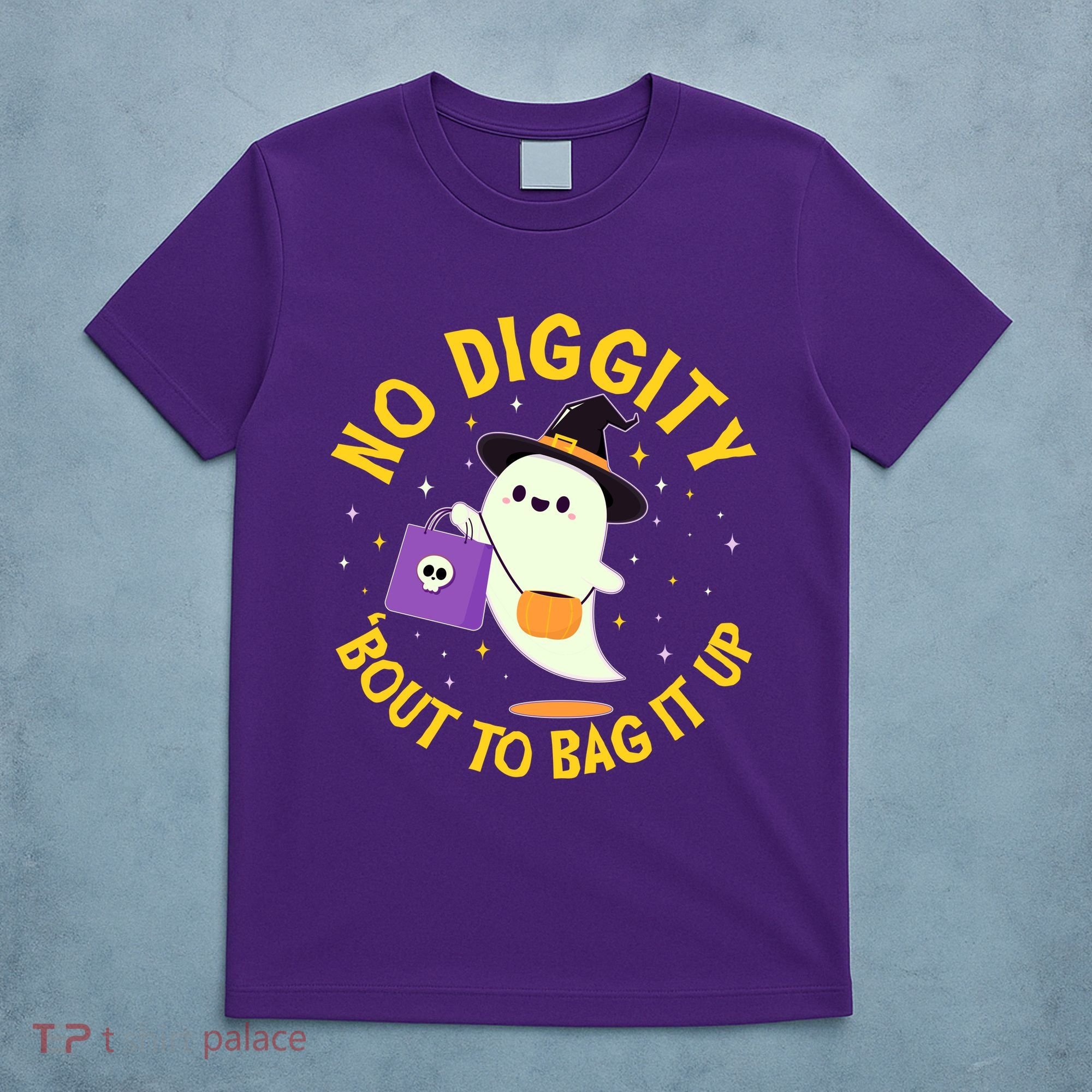 Halloween Ghost No Diggity Bout To Bag It Up T-Shirt