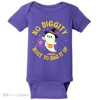Halloween Ghost No Diggity Bout To Bag It Up Baby Bodysuit thumb 0