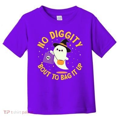 Halloween Ghost No Diggity Bout To Bag It Up Toddler T-Shirt