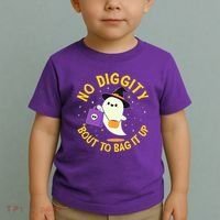Halloween Ghost No Diggity Bout To Bag It Up Toddler T-Shirt thumb 2