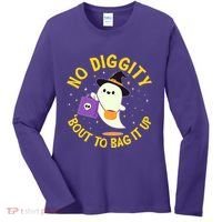 Halloween Ghost No Diggity Bout To Bag It Up Women's Long Sleeve Shirt thumb 0