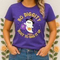 Halloween Ghost No Diggity Bout To Bag It Up Women's T-Shirt thumb 2
