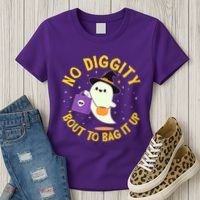 Halloween Ghost No Diggity Bout To Bag It Up Women's T-Shirt thumb 3