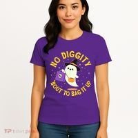 Halloween Ghost No Diggity Bout To Bag It Up Women's T-Shirt thumb 4