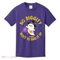 Halloween Ghost No Diggity Bout To Bag It Up Kids T-Shirt thumb 0