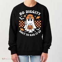 Halloween Ghost No Diggity Bout To Bag It Up Women's Sweatshirt thumb 0