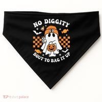 Halloween Ghost No Diggity Bout To Bag It Up USA-Made Doggie Bandana thumb 0
